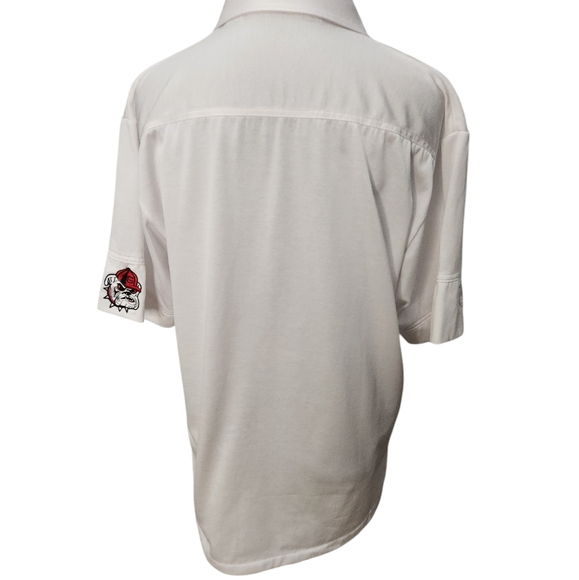 Vintage 1980s No Logo By Tonix White Short Sleeve Shirt Bulldog Sleeve   Medium - Picture 5 of 10